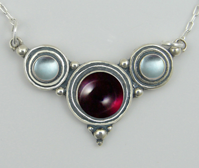 Sterling Silver Gemstone Necklace With Garnet